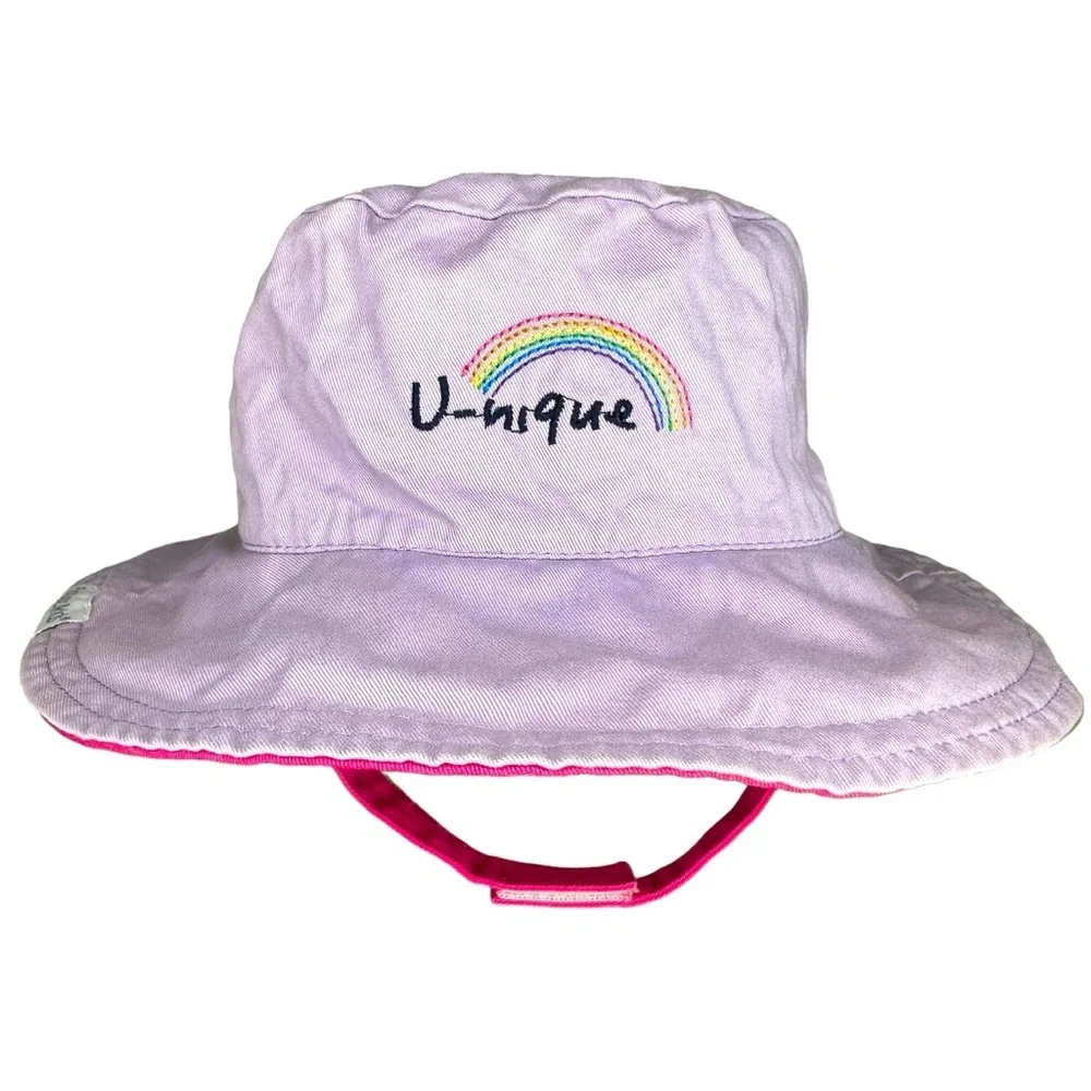 FlapJackKids Kids' Sunhat - Fairy / Unicorn Sparkle - Reversible - Size Medium